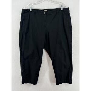 EILEEN FISHER Pants XL Stretch Cotton Bermuda Capri High Waist Walking Black